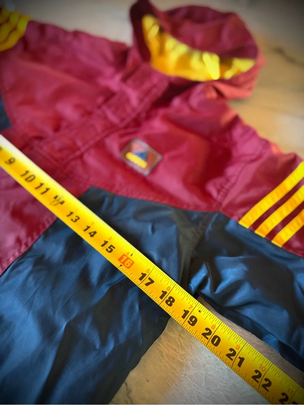 ADIDAS | M 10-12 | Red Navy Pullover Windbreaker Athletic Youth Shell Jacket